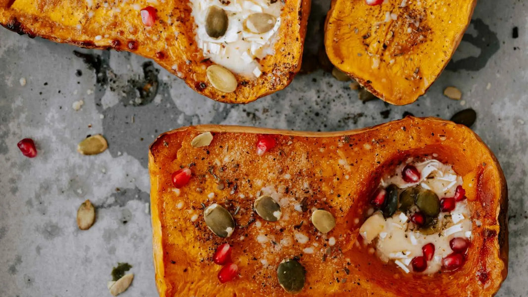 Recette de butternut farcie à la saucisse et à la feta et son accord parfait : Tempera TIERRA, rouge sans alcool